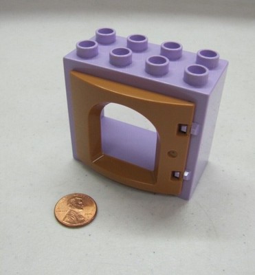 Lego Duplo PURPLE LAVENDER & TAN WINDOW PANE DOOR Building Block 4x2 Castle #2