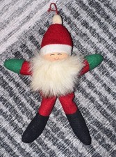 VTG Dan Brechner Santa Claus Plush Ornament 7" Stuffed Toy Free Shipping