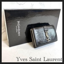 Excellent Condition Yves Saint Laurent Black Tri Fold Wallet