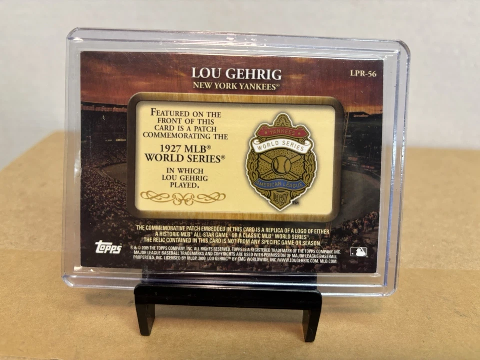 Lou Gehrig 2009 Topps Historical Commemorative Patch Card LPR-56 YANKEES - Image 2 of 2