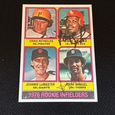 autographed  1976 Topps rookies w/ LAMAR JOHNSON & JERRY MANUEL       .  #AXL