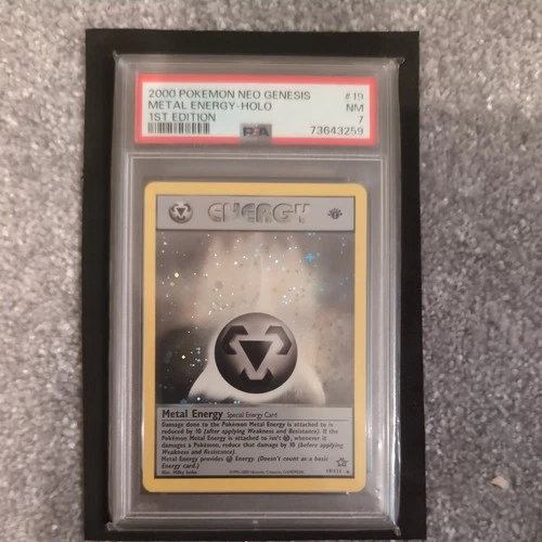 Pokemon card Metal Energy Holo 1st Edition Neo Genesis 19/111 PSA 7 NM