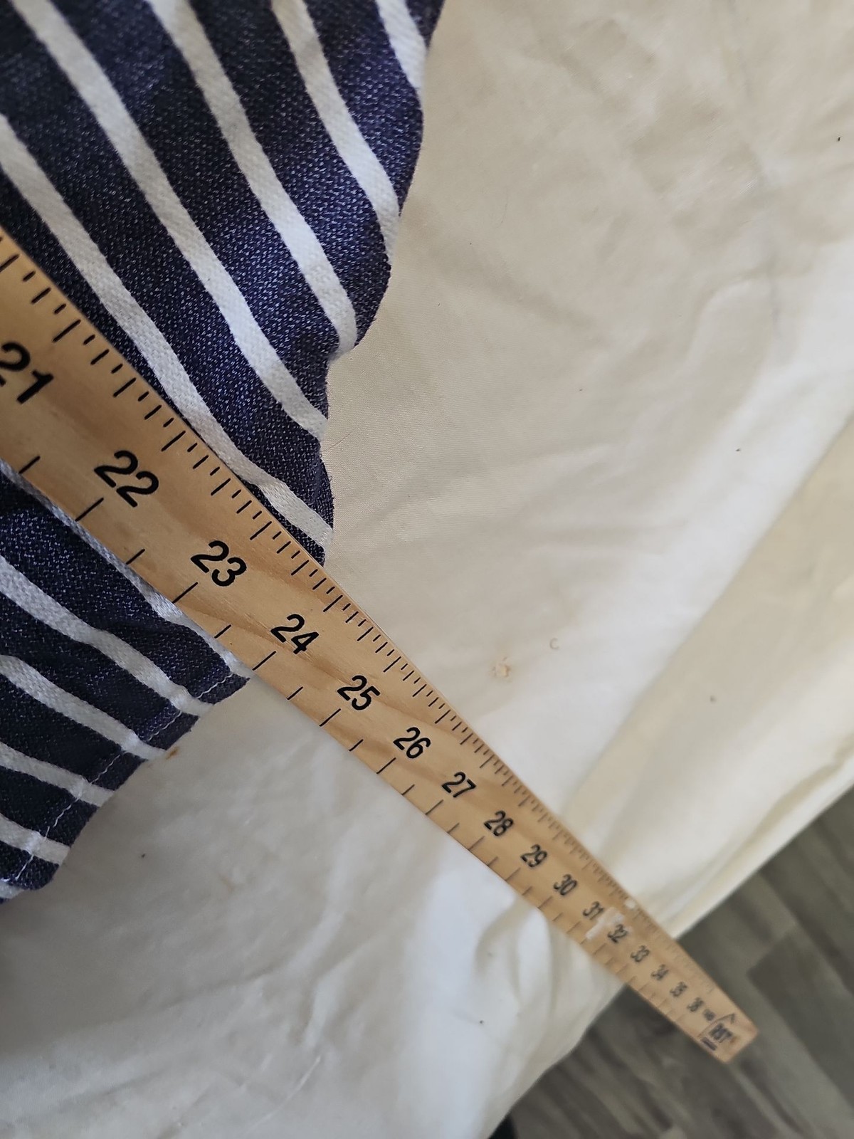 Next Navy and White Striped Long-Sleeve Shirt with Pocket Details size10 HH203 image 6