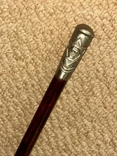 Vintage Swagger Stick - Silver Top - Trinidad Police Force Emblem