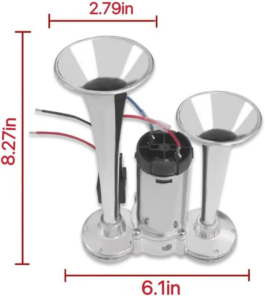 600DB Dual Electric Air Horn Kit Super Loud 12V Waterproof With Compressor