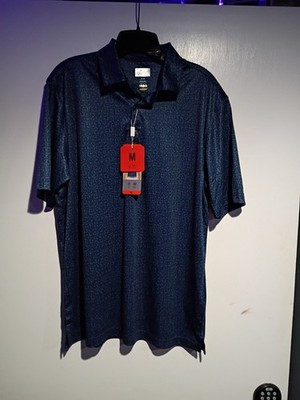 Greg Norman Collection ML75 Play Dry Men s Size M Polo Golf Shirt Dark Blue NWT