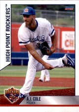 2023 High Point Rockers Choice #5 A.J. Cole Winter Springs Florida Baseball Card