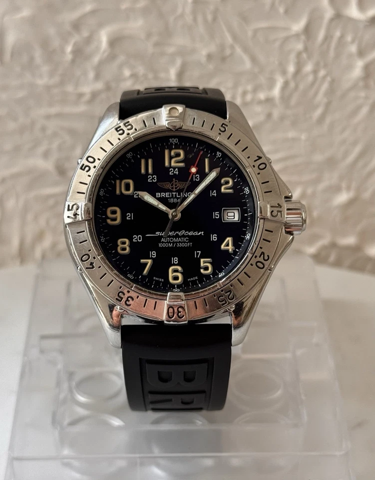 Vintage BREITLING COLT SUPEROCEAN 1000M Diver Automatic Wristwatch 1990’s A17040 - Image 4 of 4