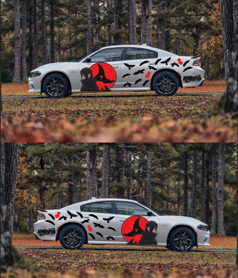 Itachi Uchiha Naruto Anime Wrap Vinyl Decals BOTH SIDES w/ Logo and splatter