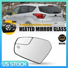 Left Rearview Heated Mirror Glass For 2017-19 Ford Escape with Backing Holder