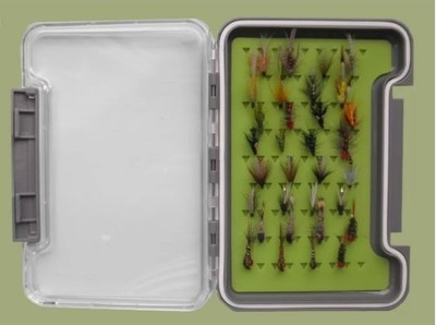 32 Wet, Emerger & Hothead Flies in a Troutflies MEDIUM Silicone Insert Box
