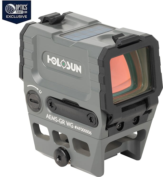 トイガン HOLOSUN AEMS Solar Green Holosun OPMOD AEMS Reflex Red Dot Sight, Green 2 MOA Dot and