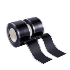 Self Fusing Silicone Tape 2 Rolls 1 in x 10' Black Waterproof Rescue Tape Rubber