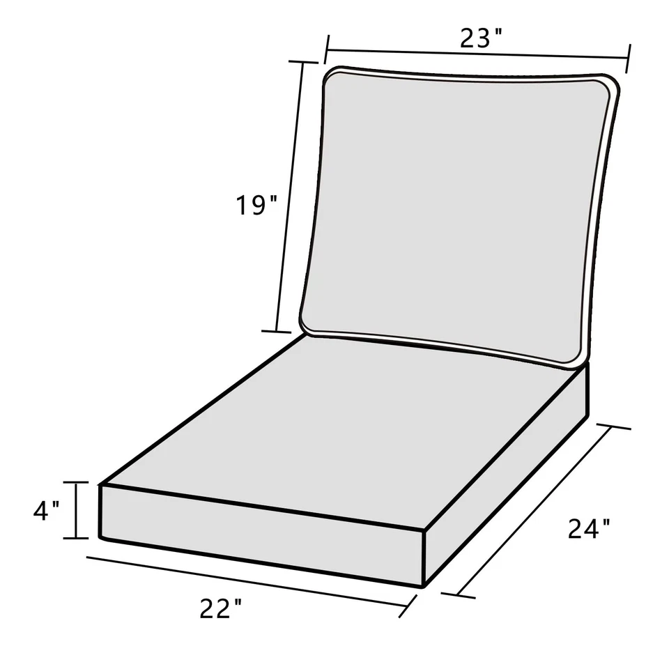 Conjunto de Almofada para Cadeira de Assento Profundo Assento de Pátio Externo e Almofada Traseira para Exterior... - Imagem 2 de 4