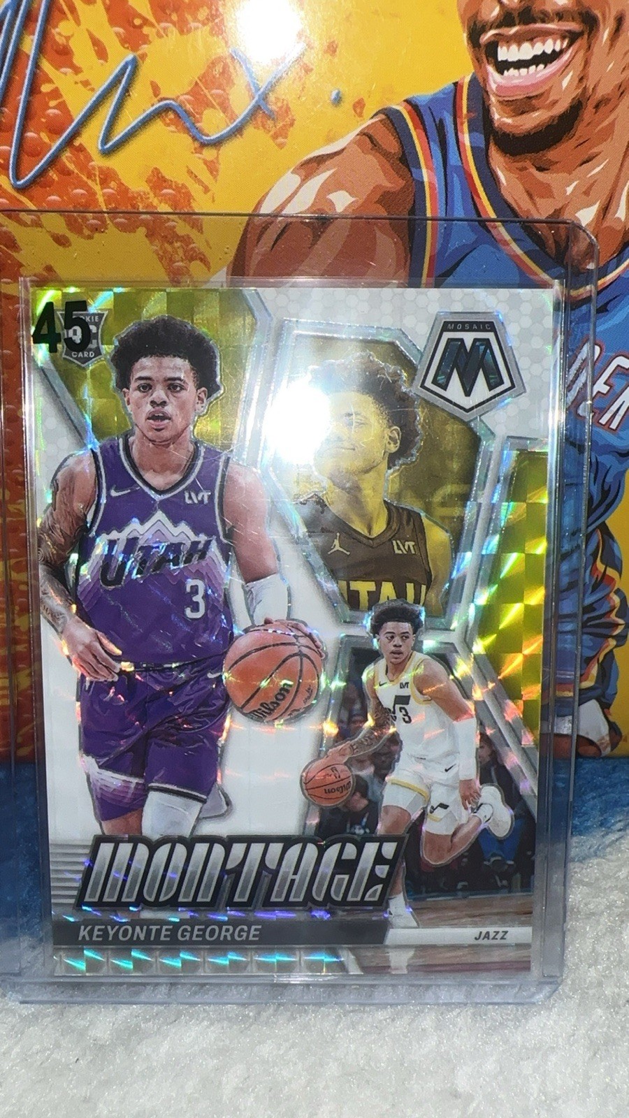 2023-2024 Mosaic Keyonte George Montage RC 16/25 White Mosaic Prizm Utah Jazz