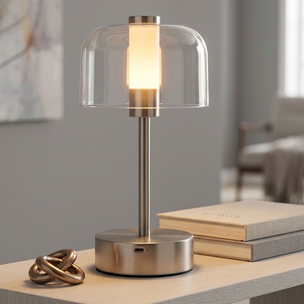 Tischlampe Tischleuchte Pilzlampe Wohnzimmerleuchte USB Touchdimmer LED H 25 Cm-image