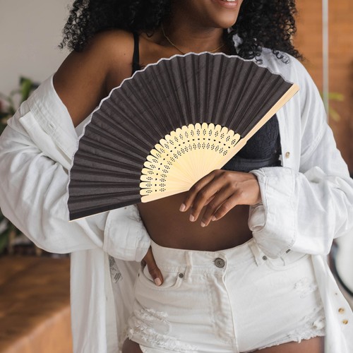 2 Piezas Ventilador de Boda Regalo Novia Plegable a Mano Portátil Plegable para Mujer - Imagen 4 de 12