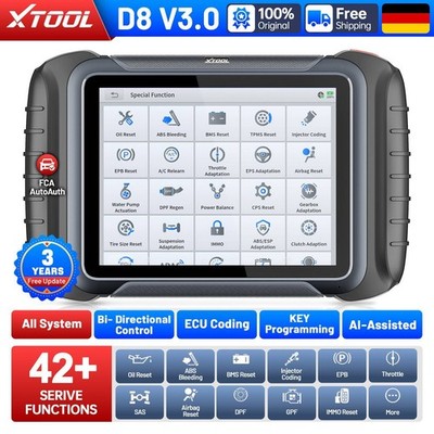 XTOOL D8 V3.0   OBD2-Scanner mit ECU-Codierung und Schlüsselprogrammierung