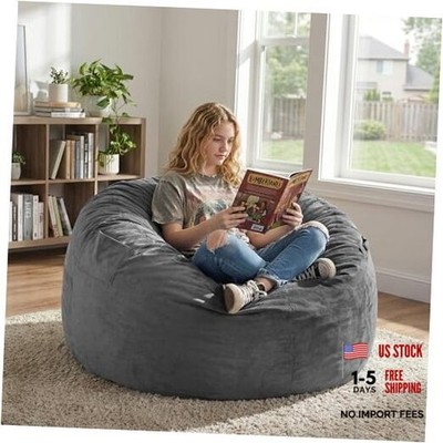 fond + found Bean Bag Chair for Adults - Giant Memory Foam Bean Bag 3FT Grey