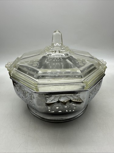 Rare- Antique Pyrex Octagon 1 quart Covered Casserole with Farberware Caddy. - Picture 5 of 9