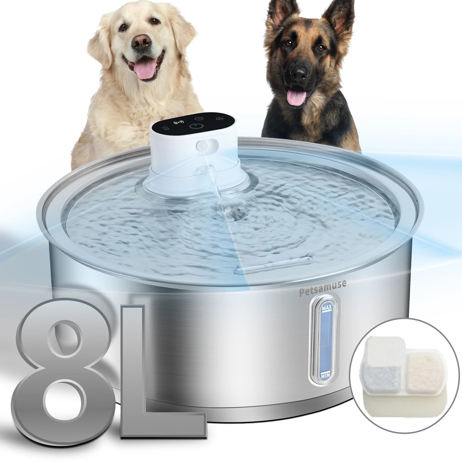 Fontaine à eau pour chien 8L sans fil pour éviter les pannes