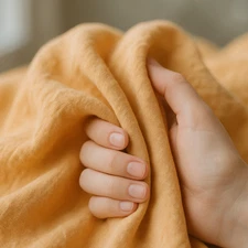 Mellow Apricot Linen Fabric by the Yard – Perfect for Apparel & Home Décor