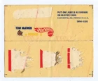 Hot Wheels Vintage Redline Mongoose II McEwen Original 1-Decal Sheet 1970 Mattel