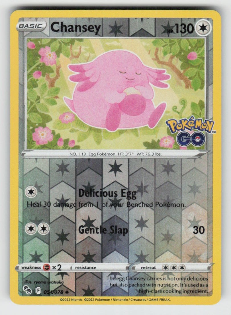 Reverse Holo Chansey 051/078 Uncommon Pokemon GO Near Mint