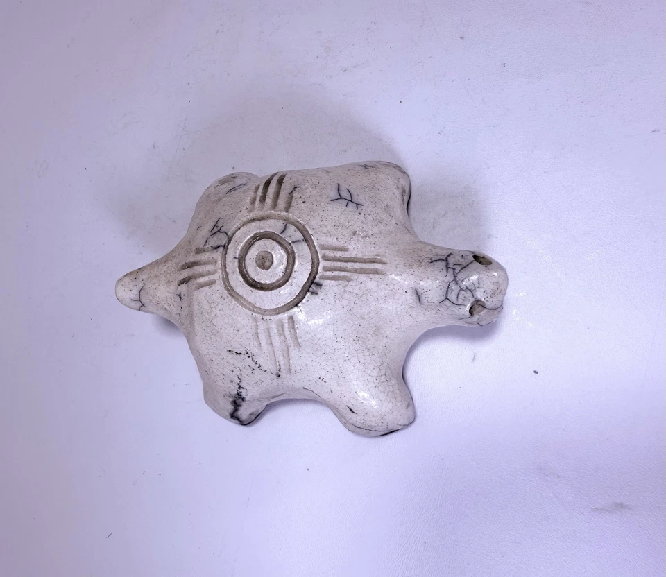 6 Hole Black Ceramic Studio Pottery Signed L Ocarina Instrument White 2005 Nice! - Image 4 of 4