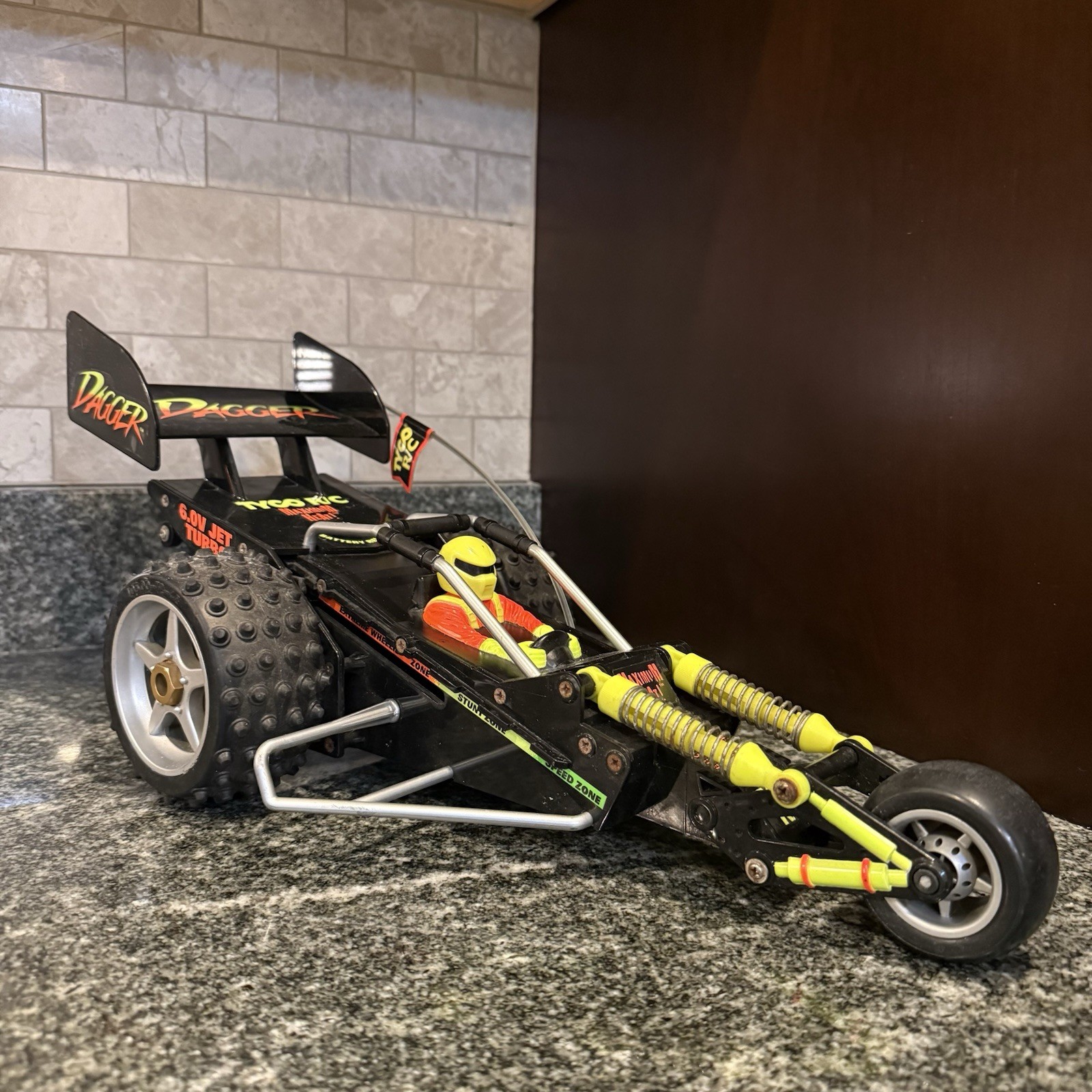 Vintage Tyco Dagger R/C Stunt Car Maximum Heat - Untested As-Is For Parts