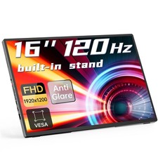 16" 120Hz Portable Gaming Monitor, Anti-Glare Portable Monitor with Full-cove...
