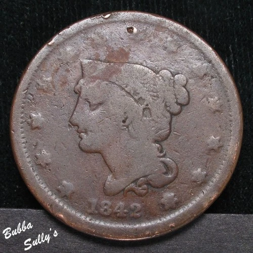 Photo of a 1842-P Large Cent from an eBay listing that sold on Jul 18, 2026