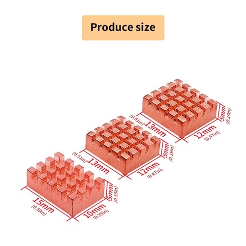 Efficiency Heatsinks Copper Cooling Pad For H618 Development Board 3pc - Photo 8/8