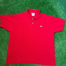 Men  s 90s Red Lacoste Polo Alligator Logo Size 5 RN 87651