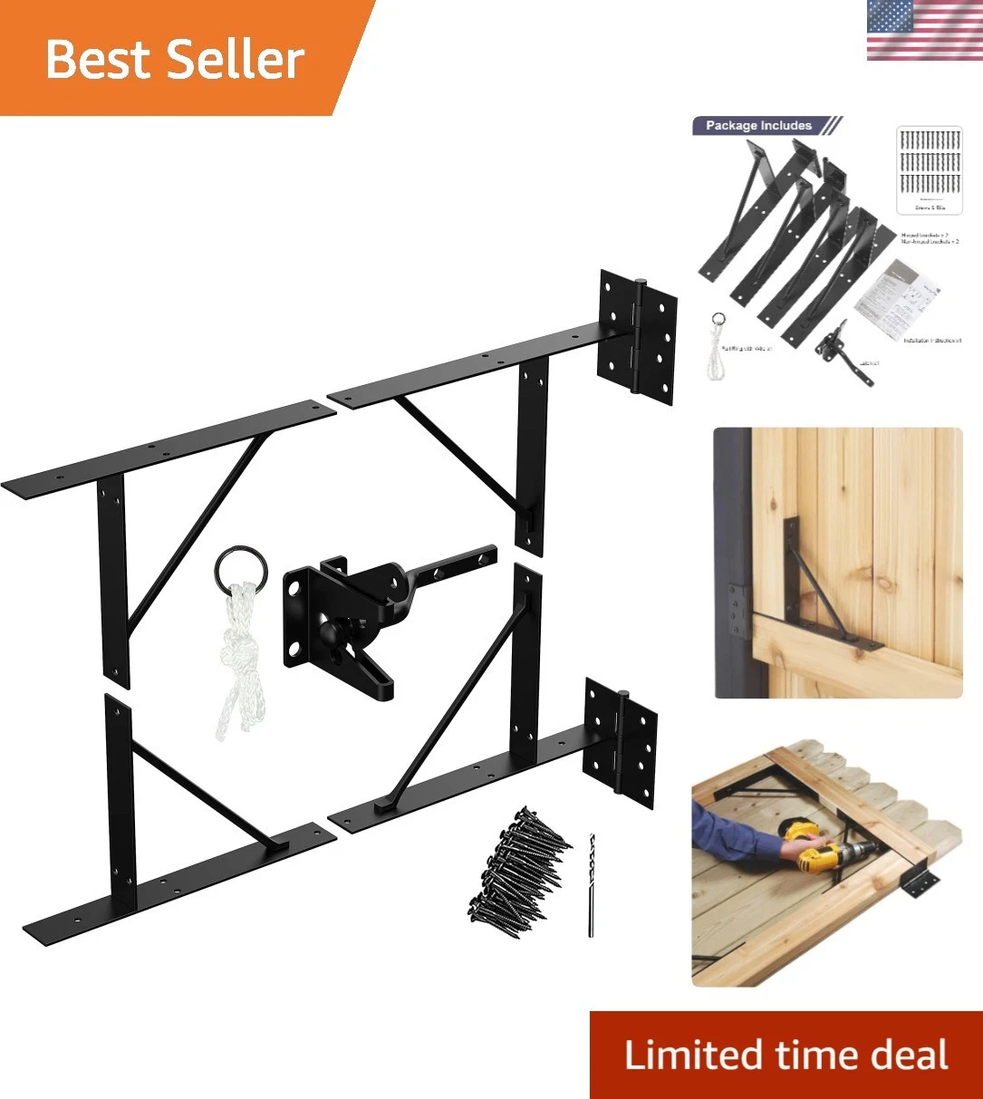Durable Black Anti Sag Gate Kit for Wooden Fences – Easy Assembly Included
Opens in a new window or 