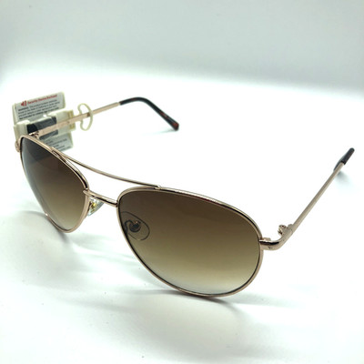 So Women's Gold Metal Aviator Sunglasses Brown Gradient Lenses