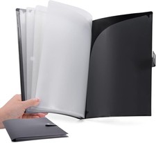 10-Pocket File Folder, Letter A4 Paper Project Organizer Folders with Snap