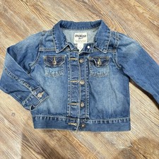 OshKosh B'Gosh Kids Size 6 Jean Jacket Button Up Medium Wash Blue Denim. Snap-Up