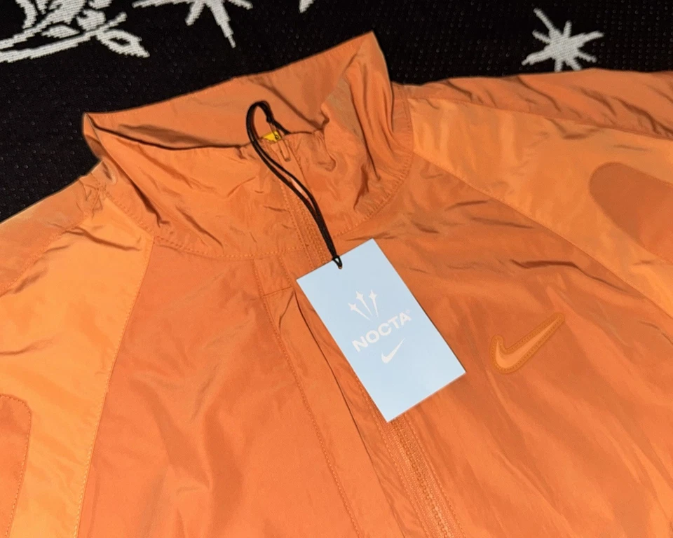 NIKE NOCTA NORTHSTAR NYLON TRACK JACKET ORANGE HOT CURRY (SZ L) FN7666-808 - Image 2 of 4