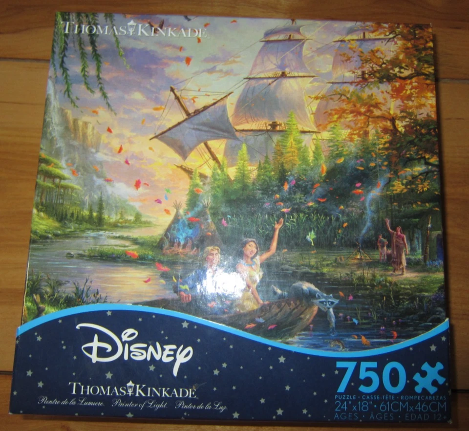 Disney Thomas Kinkade Puzzle 750 y Póster Lote de 2 Pocahontas y La Bella Durmiente Foto 2 de 4