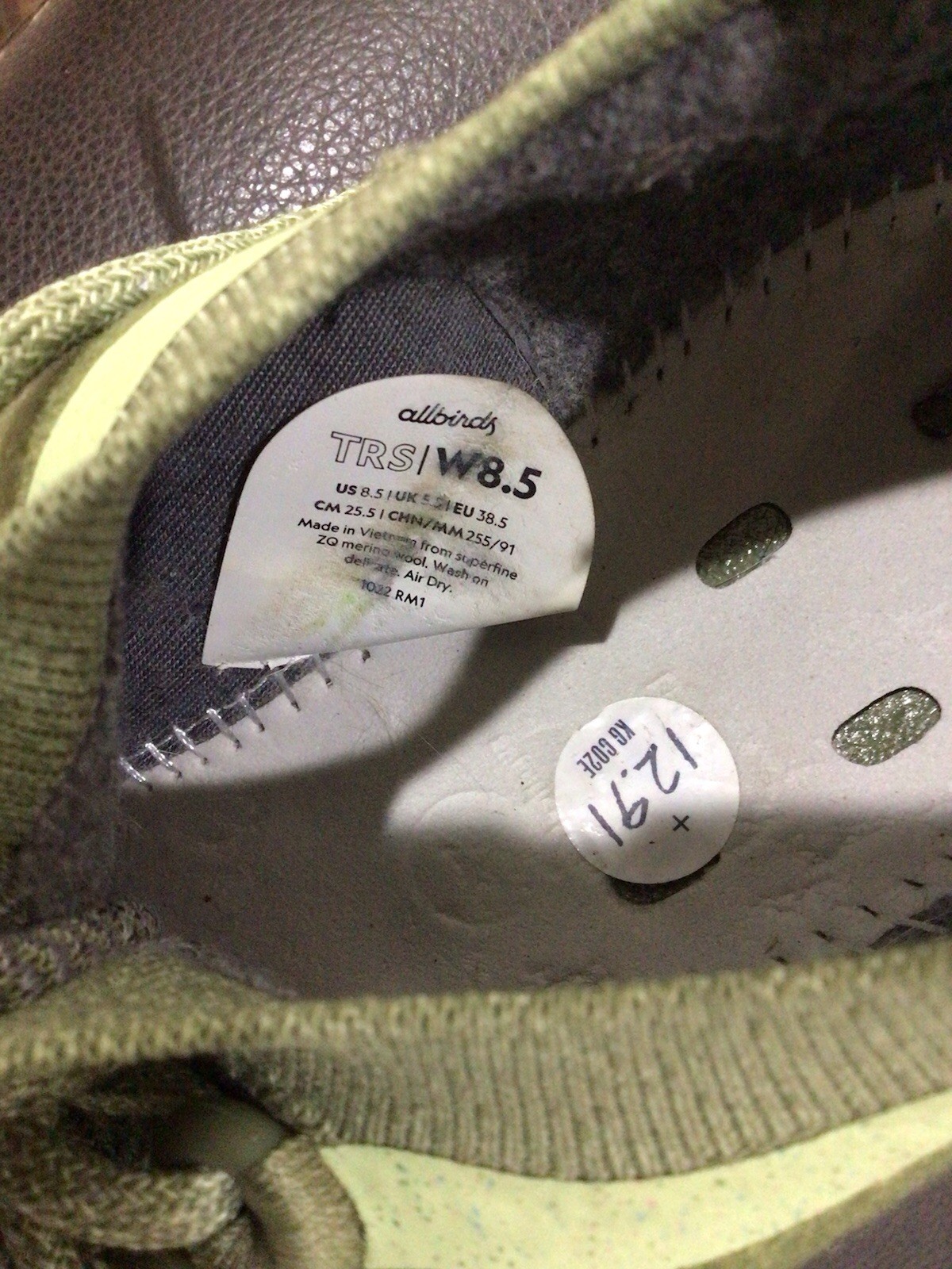 ALLBIRDS Green Trail Runner SWT Sneaker | US Women’s 9.5 EUC Superfine Wool