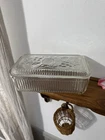 Federal Clear Glass Refrigerator Dish Ribbed 8.75x3x5” With Orchard Lid Vintage