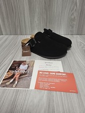 Qomfort Black Suede Slip On Cloggs Buckle Detail Size Eur 35 (UK 2) BNWT. PBF