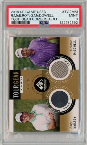 2014 SP Game Used Rory McIlroy Graeme McDowell Tour Gear Combos Gold /25 PSA 9