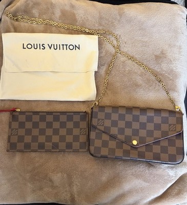 Louis Vuitton Pochette Félicie Damier Ebene N40492 Crossbody Clutch Bag