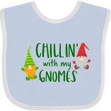 Inktastic Chillin' With My Gnomes Baby Bib Gardening Cute Lover Fantasy Funny
