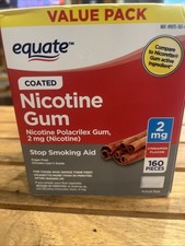 EQUATE Anti Smoking Nicotine Coated Gum - 2mg 160 Count Exp 06/2026