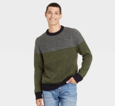 Goodfellow Co Sweater Green Men Standard Fit A2002 Crewneck Pullover Size XL