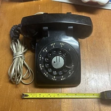 VINTAGE WESTERN ELECTRIC ROTARY DESKTOP PHONE 500 C/D BLACK UNTESTED BELL SYSTEM