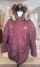 Breitling / Alpha industrie Parka longue homme bordeaux L à capuche